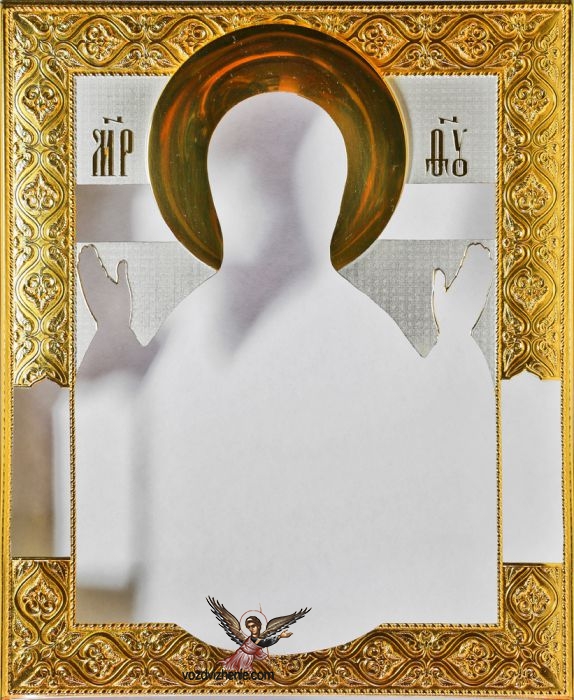 Икона Божией Матери "Неупиваемая чаша". Риза для иконы из серебра и меди.