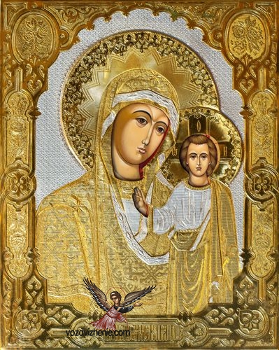 Икона Казанской Божией Матери в окладе