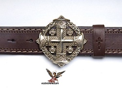 Пояс мужской 40мм с литой пряжкой (Мальтийский крест)